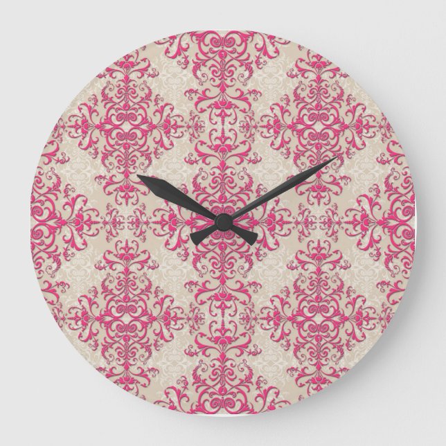Antik victoriansk tapet Damask konst Stor Klocka (Framsida)