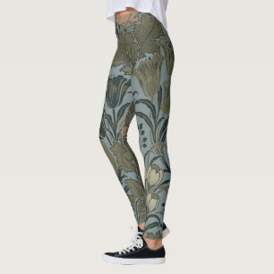 Antik viktoriansk blomsterduk Terrakotta nyans Leggings