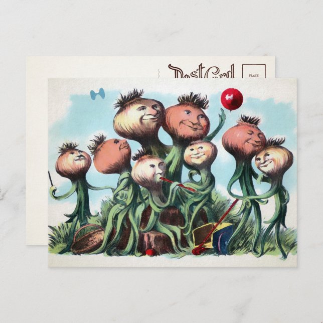 Antik viktoriansk lökfamilj vykort  (Fram/baksida)