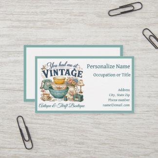 Antik & Vintage Boutique Second Hand-butik Visitkort