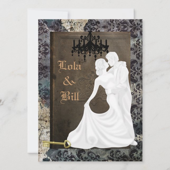 Antik Vintage bröllop Inbjudningar (Framsida)