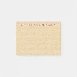 Antik Vintage Notblad Bladmusiklärare Post-it Block