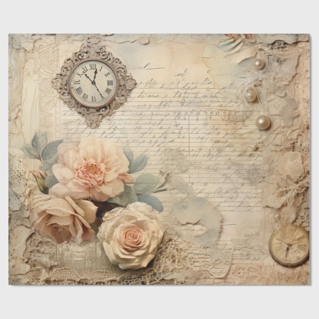 Antik vintagehistoria  presentpapper (Platt)