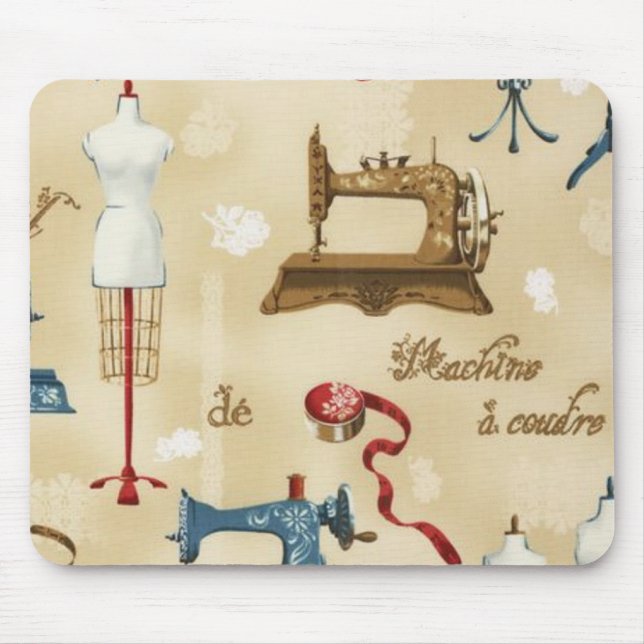 Antik vintageSeamstressdesign Mousepad Musmatta (Framsidan)