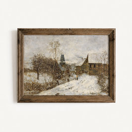 Antik vintersby snöposter poster