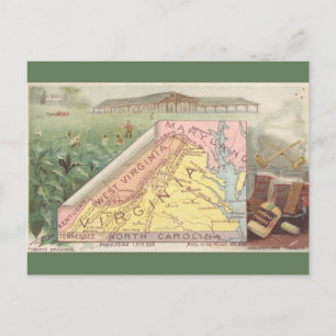 Antik Virginiakarta Vykort