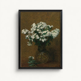 Antik vit blomvas väggposter poster