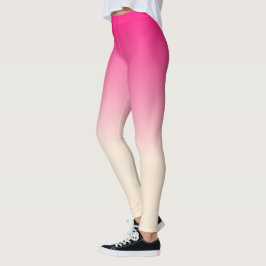 Antik vit och vinterhimlens rosa ombré-mönster leggings
