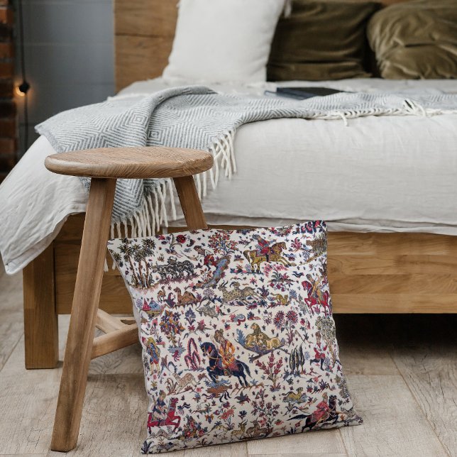 Antik vit orientalisk persisk Kilim-mat Kudde (Skapare uppladdad)