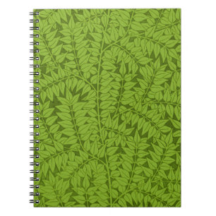 Antik William Morris Branch Green Leaf Mönster Anteckningsbok
