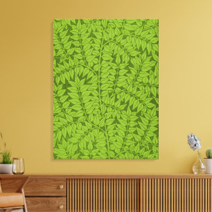 Antik William Morris Branch Green Leaf Mönster Canvastryck