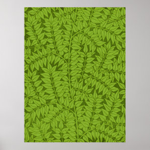 Antik William Morris Branch Green Leaf Mönster Poster
