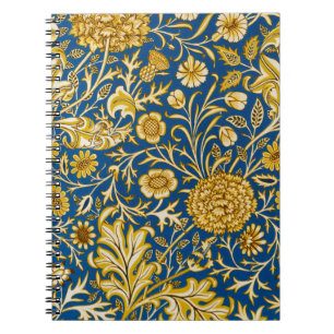 Antik William Morris Cherwell Blå Blommig Konst Anteckningsbok