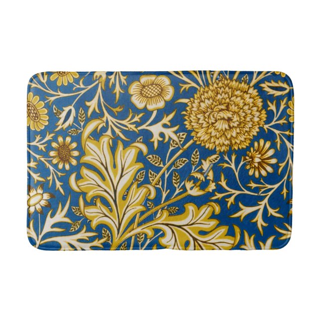 Antik William Morris Cherwell Blå Blommig Konst Badrumsmatta (Framsidan)