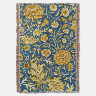 Antik William Morris Cherwell Blå Blommig Konst Filt