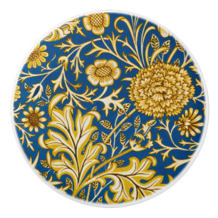 Antik William Morris Cherwell Blå Blommig Konst Knopp