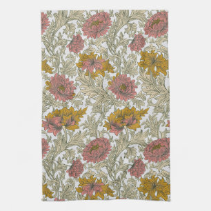 Antik William Morris Krysantemumönster Kökshandduk