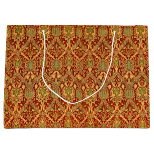 Antik William Morris-mönster röd turkos guld