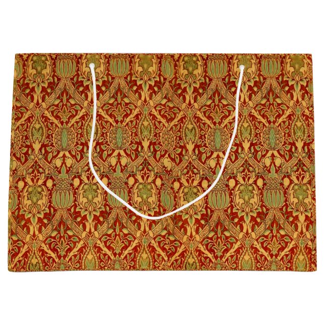 Antik William Morris-mönster röd turkos guld (Framsidan)