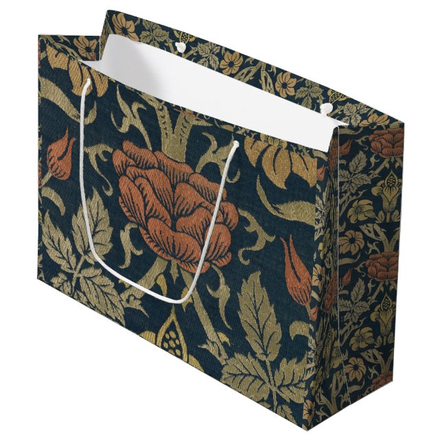 Antik William Morris Ros och Lilja (Framsidan Vinklad)