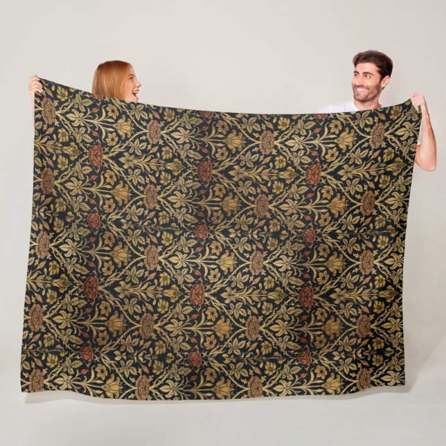 Antik William Morris Ros och Lilja Fleecefilt (På plats)