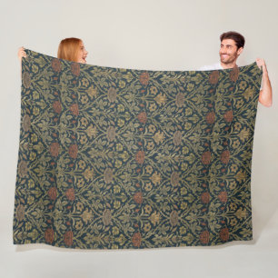 Antik William Morris Ros och Lilja Fleecefilt