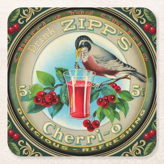 ANTIK ZIP'S TIP TRAY C1900 UNDERLÄGG PAPPER KVADRAT (Framsidan)