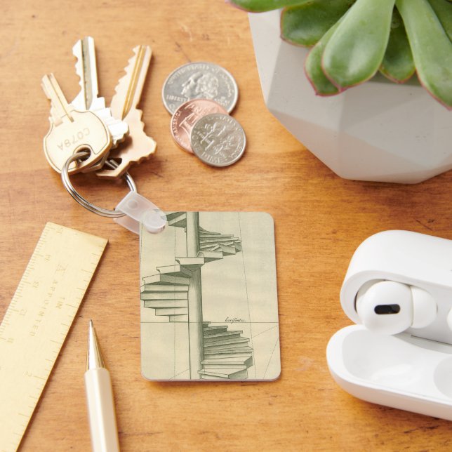 Antika arkitektoniska trappor, spiraltrappa nyckelring (Skrivbord)