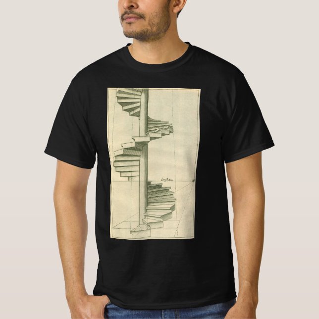 Antika arkitektoniska trappor, spiraltrappa t shirt (Framsida)