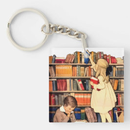 Antika barn som läser bibliotekböcker
