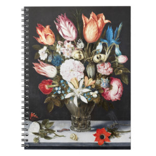 Antika Bosschaert Holländska Tulpaner och Rosor Ko Anteckningsbok