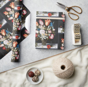 Antika Bosschaert Holländska Tulpaner och Rosor Ko Presentpapper