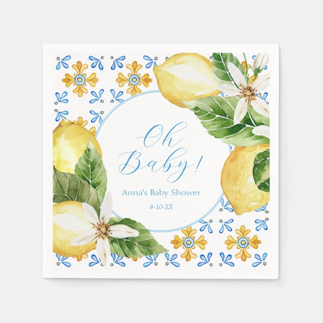 Antika citronsköljservetter pappersservett (Framsidan)