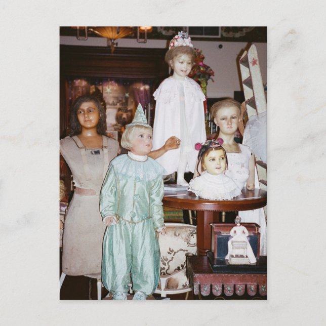 Antika dockor vintage vykort (Framsida)