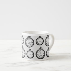 Antika fickuror mönster espressomugg