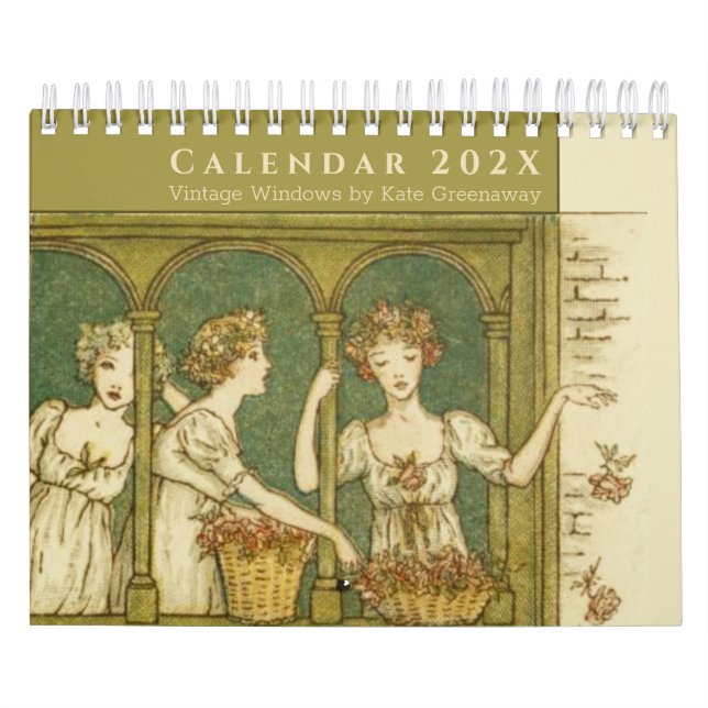 Antika fönster av Kate Greenaway flickor & barn Kalender (Omslag)