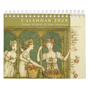 Antika fönster av Kate Greenaway flickor & barn Kalender