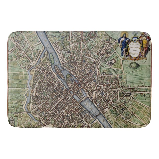 Antika frankriken 1657 för Paris kartaSeine River Badrumsmatta (Framsidan)