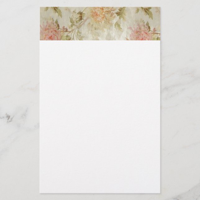 Antika franska blom- Toile Brevpapper (Framsida)