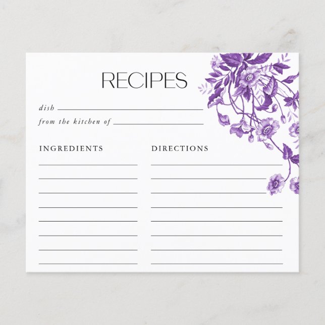 Antika franska Toile Blommiga Bröllopsfest Recept (Framsida)