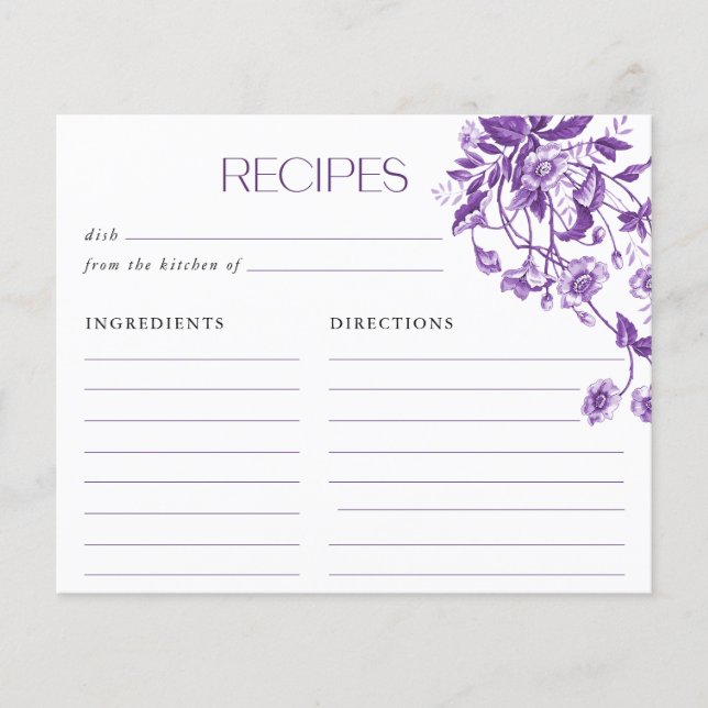 Antika franska Toile Blommiga Bröllopsfest Recept (Framsida)