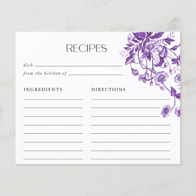 Antika franska Toile Blommiga bröllopsshowrecept (Framsida)