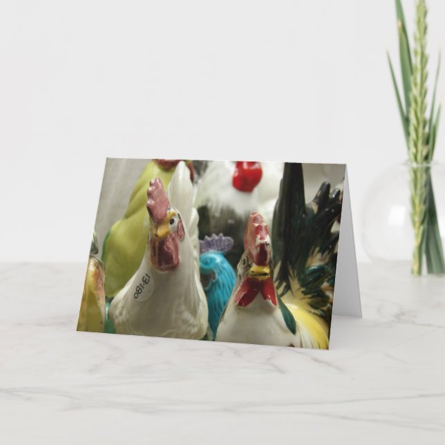 Antika Glas Kycklingar Alla Tillfällen  Kort (Framsida)