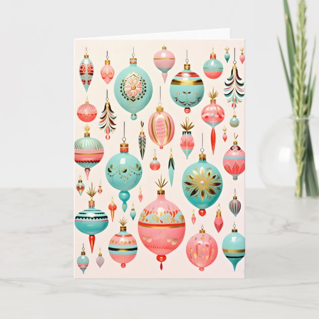 Antika Glasornament Julfirande Helgkort (Framsida)