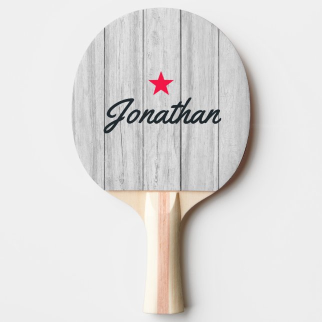 Antika grå träbrädor Vintage Star Signatur Pingisracket (Framsidan)