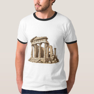 Antika grekiska tempelruiner konstnärliga mäns kla t shirt