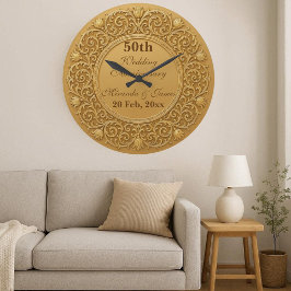 Antika Guld Barock Tulpaner 50 Bröllopsjubileum Stor Klocka