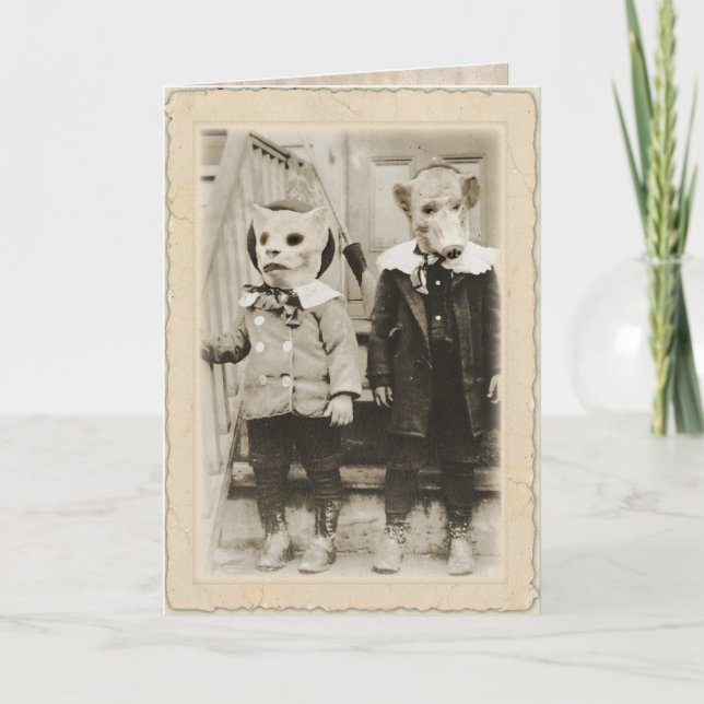 Antika Halloween   ~Edgar Allan Poe Kort (Framsida)