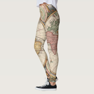 Antika halvklot för världskarta itu leggings