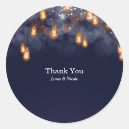 Antika Hängande Glödlampor Rustika Bröllopspresent Runt Klistermärke